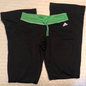 Adidas Black And Green Athletic Pants Size Small